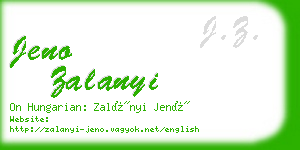 jeno zalanyi business card